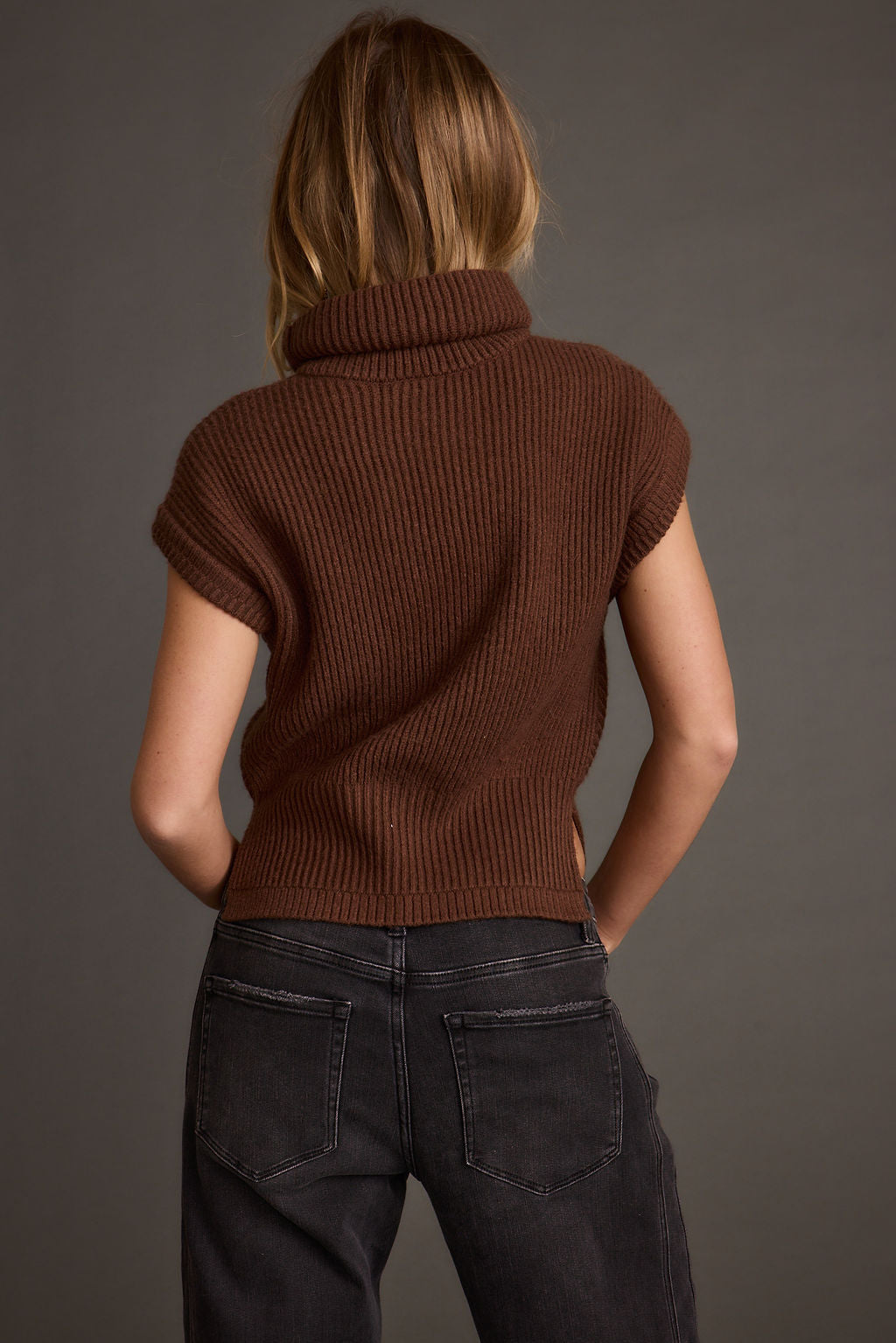 Boulder Brown Turtleneck Sweater Vest