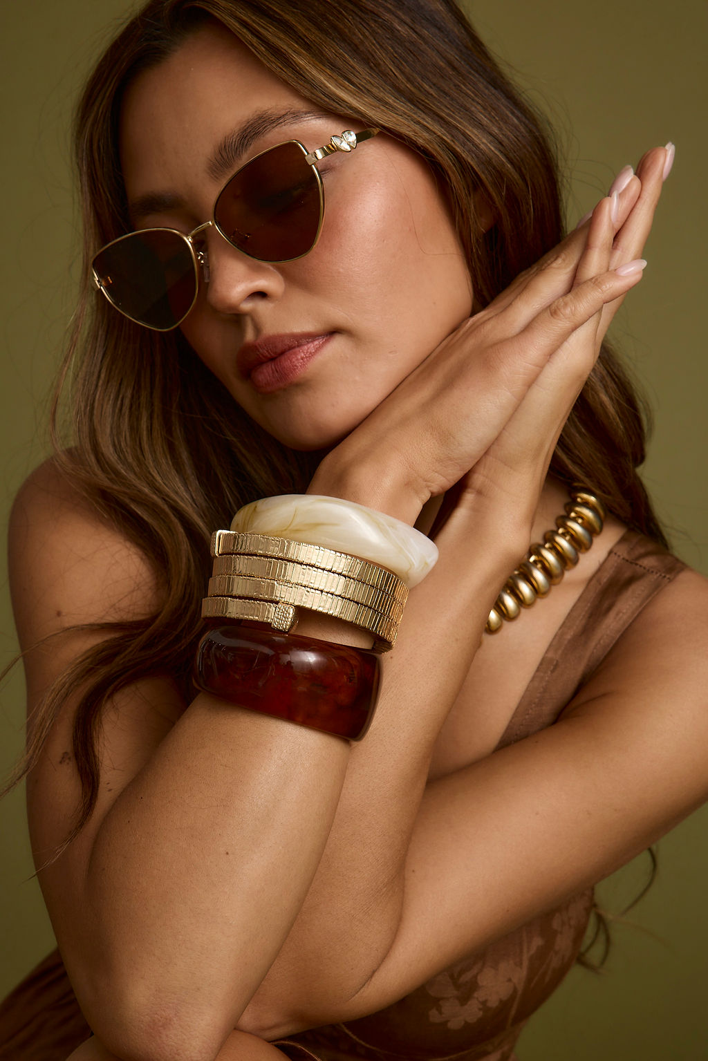 Lucas Brown Cat Eye Sunglasses