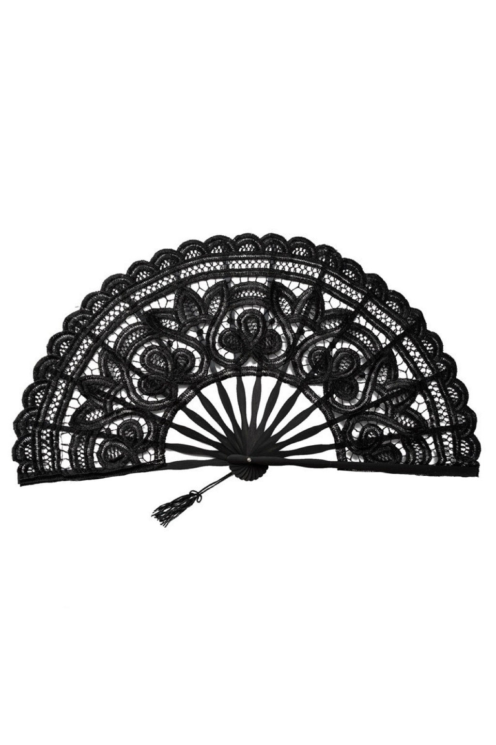 Unveiled Black Lace Fan