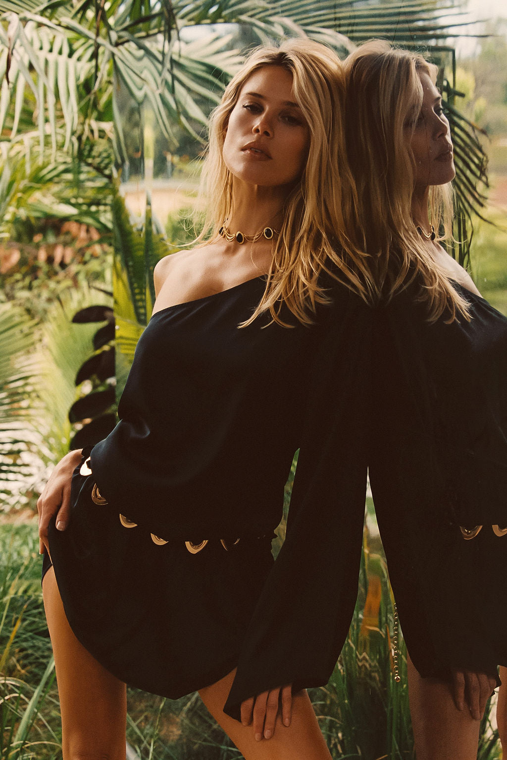 Calor Black Off Shoulder Mini Dress