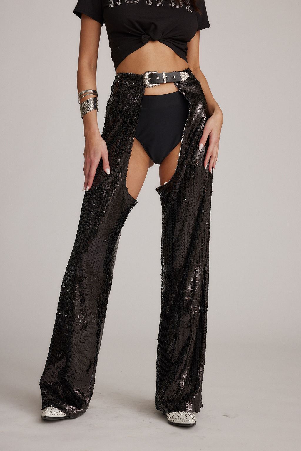 Hartley Black Sequin Chaps